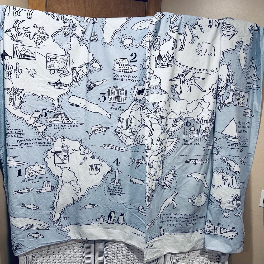 Eat Sleep Doodle World Map twin duvet cover